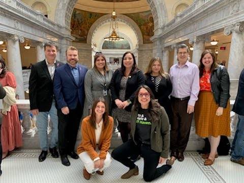 A group of people at the Utah State Capitol Builidng