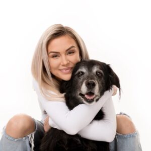 lala kent and her dog